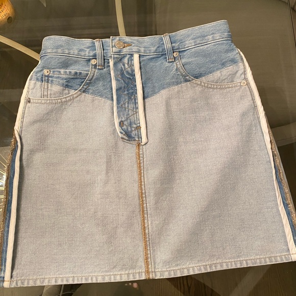 HELMUT LANG REVERSED DENIM MINI SKIRT 26 - Picture 5 of 14